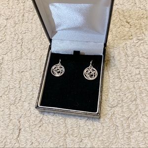 Lia Sophia silver circle hanging earrings